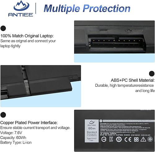 Miniatura 4 de ANTIEE F3YGT - Batería para portátil Dell Latitude 12 7000 7280 729013 7000 7380 739014 7000 7490 7480 P28S P28S001 P73G P73G002 Series DM6WC DM6WC