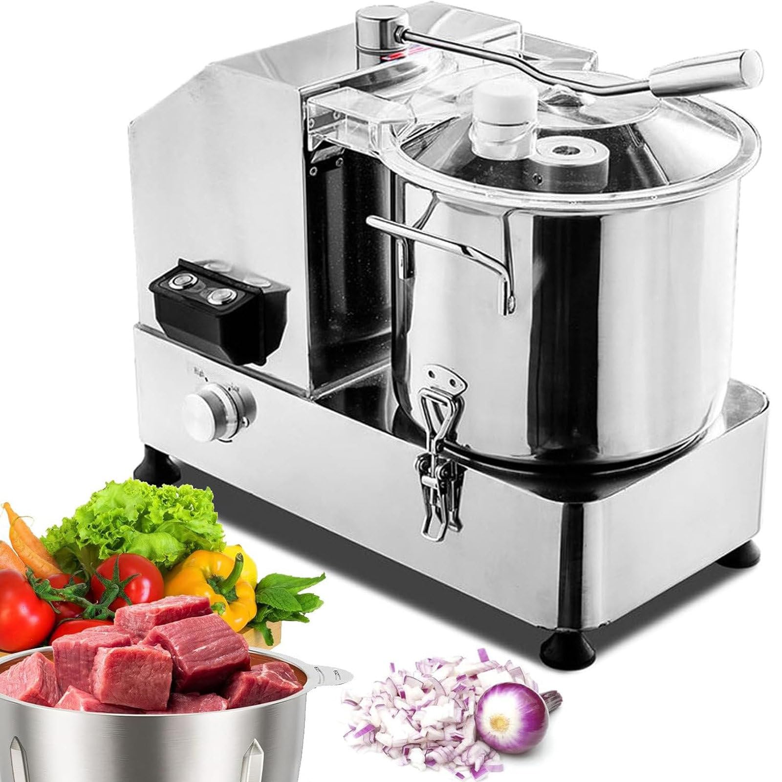 XueFulxion Commercial Garlic Mincer & Tomato Chopper Machine - Essential tool for creating fresh garnishes and ingredients in gourmet kitchens and salad bars.Specializes in finely mincing garlic HR9