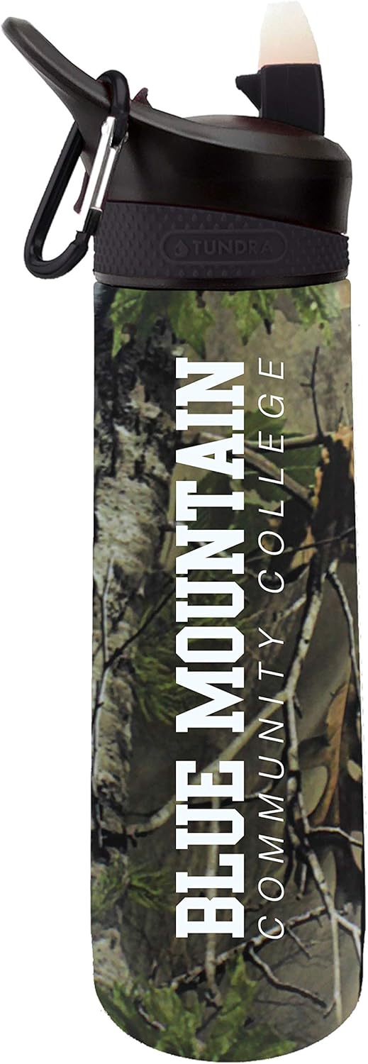 The Fanatic Group Blue Mountain Community College Dual Walled Stainless Steel Sports Bottle, Design-2 - Oak