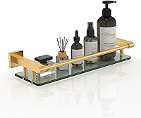 Vista 21 de Estantes de vidrio para baño, estante rectangular de acero inoxidable cromado de 20 pulgadas, estante de vidrio templado para montaje en pared