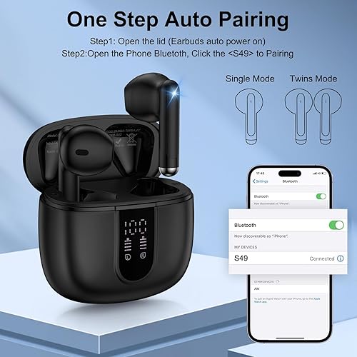 Miniatura 6 de Auriculares inalámbricos Bluetooth para Samsung Galaxy S25 Ultra Edge A17 A16 A15 A54 A36 S24 S23 S22,60H tiempo de reproducción larga pantalla LED