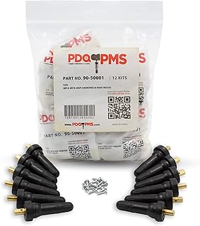 Wheel Accessories Parts PDQ Brand TPMS 12 PC OEM Sensor Service Kit Snap-in Tire Rubber Valve Stems Fits Jeep Cherokee 2014-Pres Ram 1500 2014-2017 1500 Classic 2019-Pres 2500 3500 2014-Pres