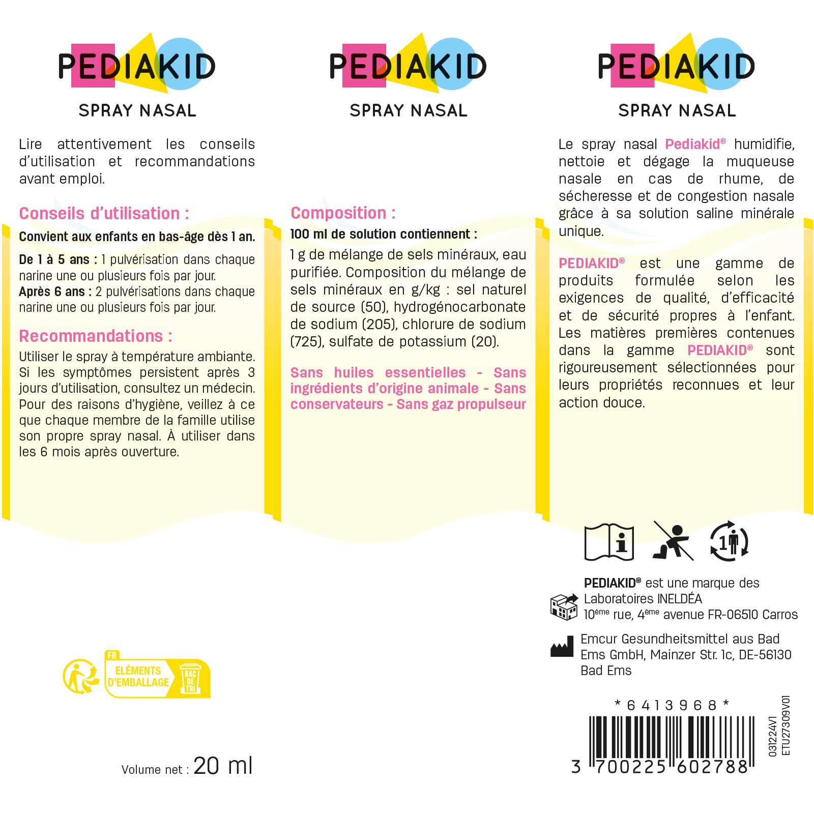 PEDIAKID - Pack Enfants Automne/Hiver - PEDIAKID Sirop Nez-Gorge + PEDIAKID 22 Vitamines & Oligo-éléments + PEDIAKID spray Nez-Gorge + PEDIAKID gommes immunité + PEDIAKID gommes P'tit Biotic