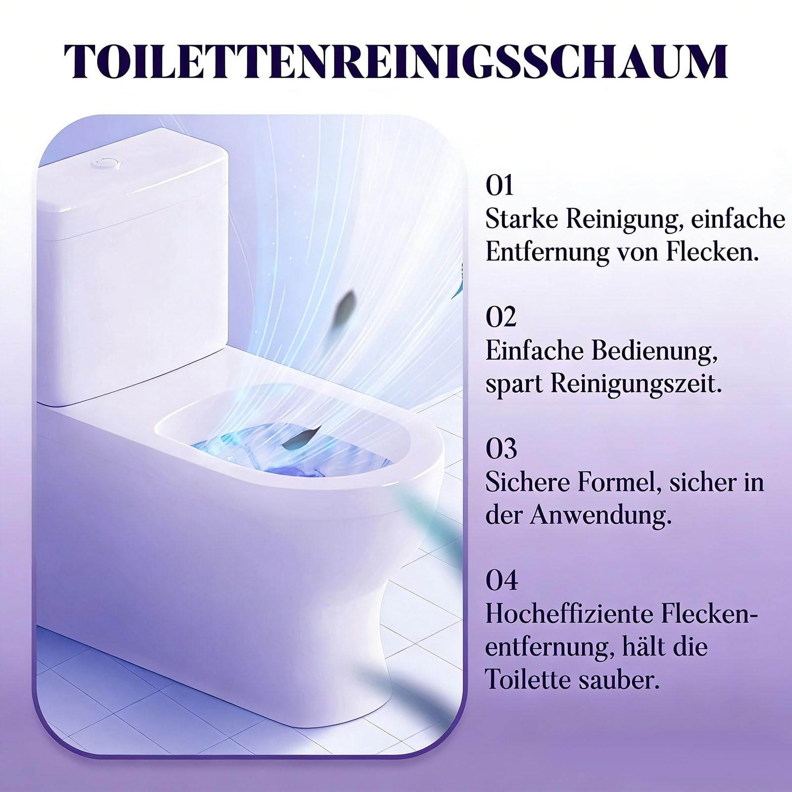 Fizzclean Wc-Reiniger Original, 2026 Neu Fizzclean WC Schaumreiniger, Toilettenschaum Extra Stark Reinigung, Lavendelgeschmack, 100g (1 packung) - 4