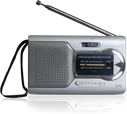 Altavoz de radio portátil AMFM radio de mano con batería con sintonizador manual conector de auriculares altavoz integrado antena ajustable diseño