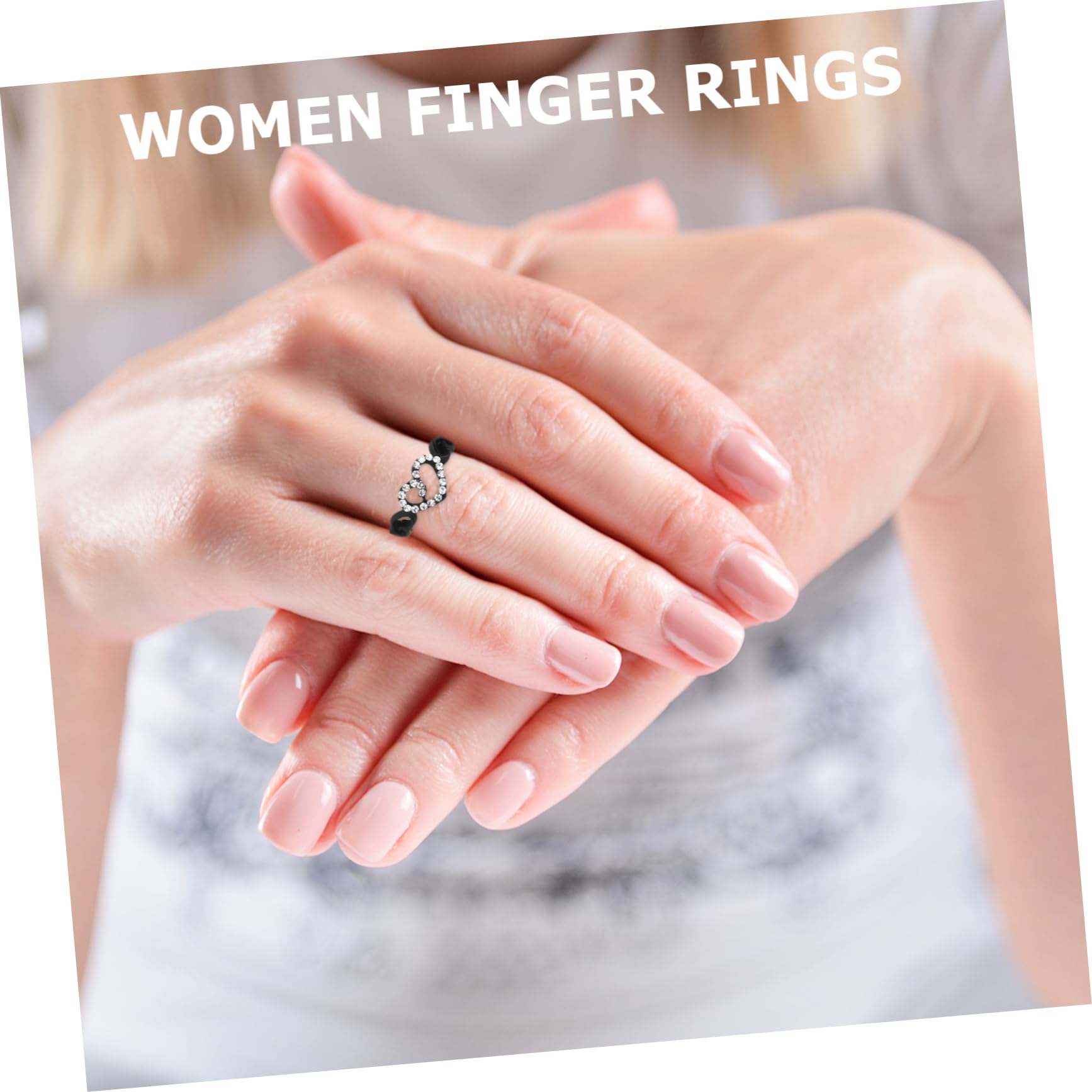 KESYOO 5pcs Set Women Finger Rings Joint Rings Women Rings Knuckle Rings Black