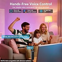 Vista 2 de DAYBETTER Bombillas inteligentes, bombilla inteligente compatible con Alexa y Google Home, A19 E26 2.4G WiFi Bluetooth Alexa, bombilla LED RGBCW que