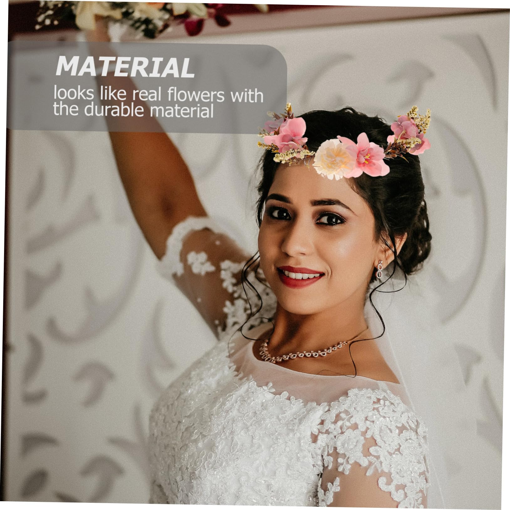 PACKOVE Couronne de Cheveux Accessoire Photo Pourpre en Tissu Confortable Élégant et Léger Bandeau à Fleurs pour Mariage et Vacances la Plage