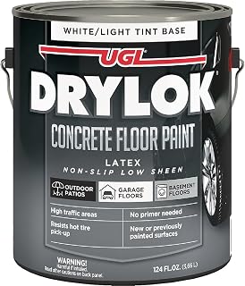 43113 Concrete Floor Paint, Non-Slip White/Tint, Gallon - Quantity 1