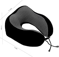 Vista 6 de Almohada de viaje de espuma viscoelástica, almohada para el cuello con soporte de cabeza de 360 grados, cómoda y ligera, ideal para dormir en avión