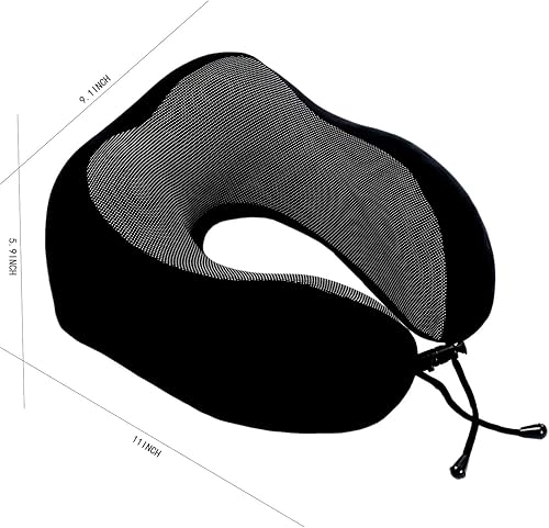 Miniatura 6 de Almohada de viaje de espuma viscoelástica, almohada para el cuello con soporte de cabeza de 360 grados, cómoda y ligera, ideal para dormir en avión,