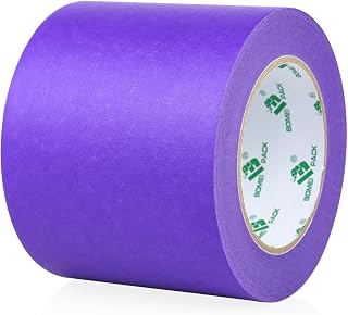 BOMEI PACK Cinta adhesiva para trabajos de pintura, 100 mm x 50 m, color lila