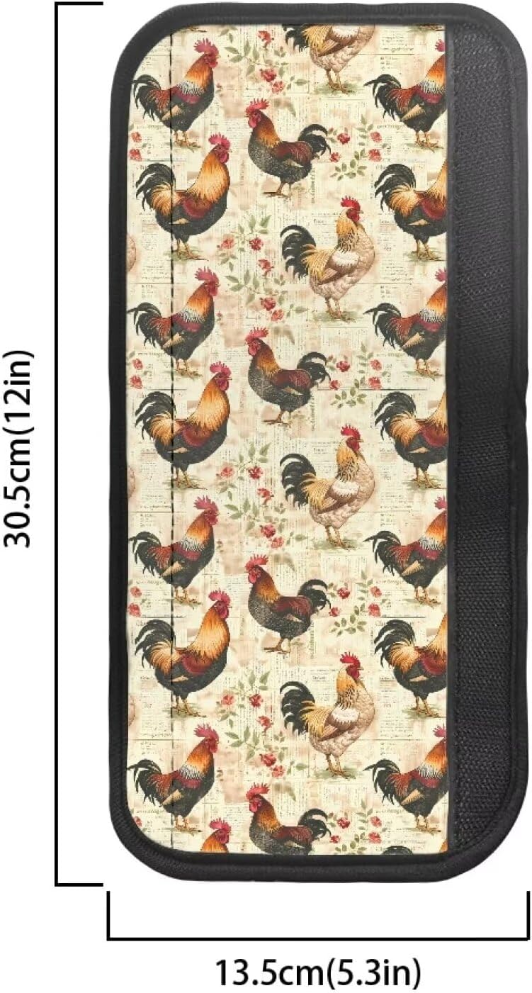 Chicken Rooster Microwave Door Handle Covers Refrigerator Handles Covers Kitchen Door Handle Cover Set of 4 Kitchen Appliance Decor for Oven Dishwasher Portable Cute Farm Animal Yellow
