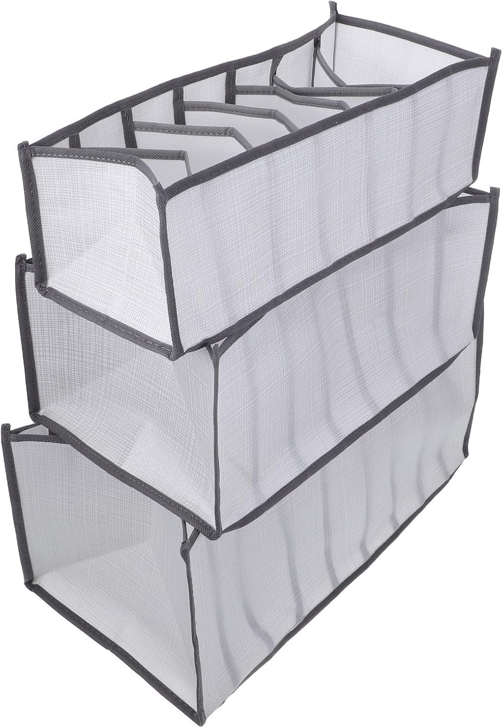 Healifty 3pcs Drawer Organizer Set with 7 and 9 Compartments, Foldable Cloth Storage Bins for Socks, T-shirts, and Jeans, Easy Drawer Organization to Maximize Wardrobe Space in Bedroom