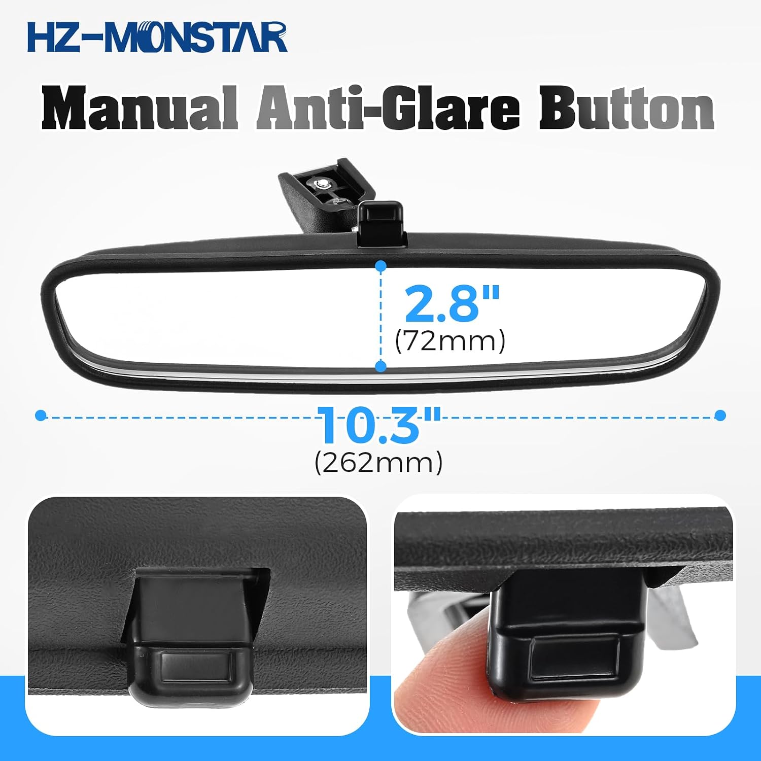 Interior Rear View Mirror Assembly, Rear View Mirror Compatible with 11-23 Hyundai Elantra, Sonata, Tucson, Veloster, Santa Fe/10-23 Kia Forte, Optima, Sedona, Sportage Replace 851013X100