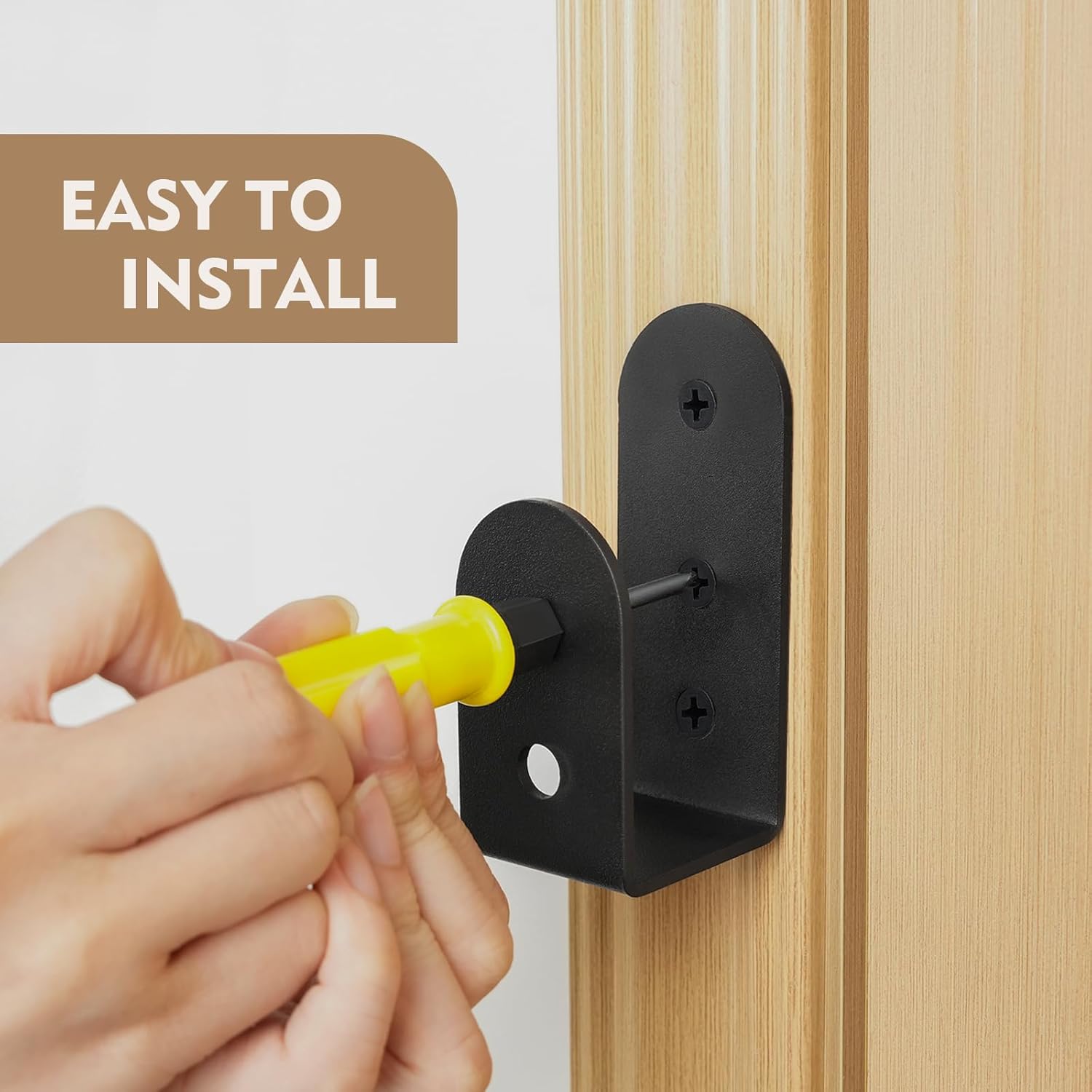 4Pcs Door Barricade Brackets,U Shaped Bar Security Door Locks Brackets,for House Garage Barn Shed Gate Door Reinforcement, Fits 2 x 4 Lumber