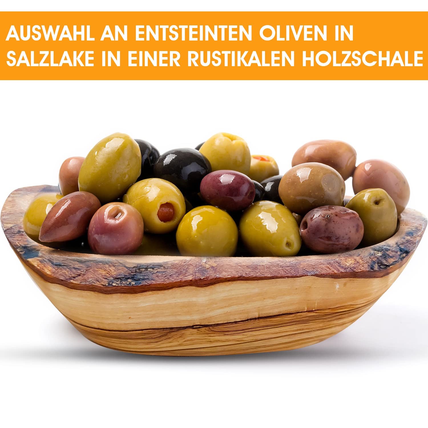 hochwertige rustikale Snackschalen aus Olivenholz, Dekoschale, Natur Holzschale, Schlüsselablage, Schmuckschale, Olivenholz Schale, Dipschale, Handarbeit Verschiedene Größen. (16-17 cm)