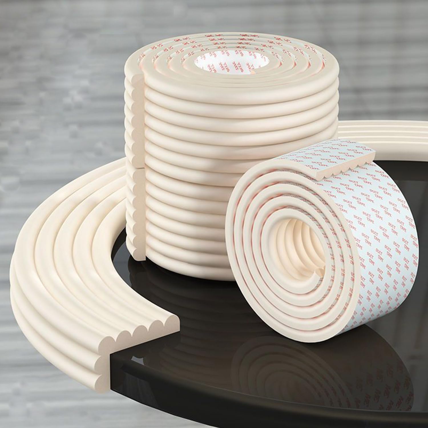 Protector de bordes para bebés, protector de esquinas para bebés, espuma suave, protectores de bordes para muebles, cojín para bordes de escritorio, protector de esquinas a prueba de bebés para mesa, chimenea, 6 5 pies, blanco