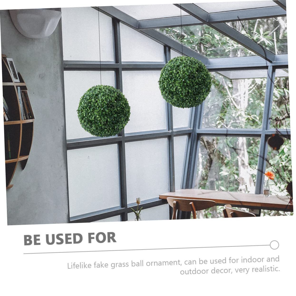 DOITOOL 4 pcs Simulated Milano Ball Hanging Topiary Ball Grass Topiary Ball Garden Topiary Spheres Lifelike Plants Ball Green Ball Plastic Topiary Ball Round Eucalyptus Silk Flower