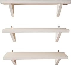ウォールシェルフ 壁を傷つけない 壁掛け棚 (幅45cm / ホワイト / 3個セット) 飾り棚 ウォールラック (木製/おしゃれ/シンプル) インテリア