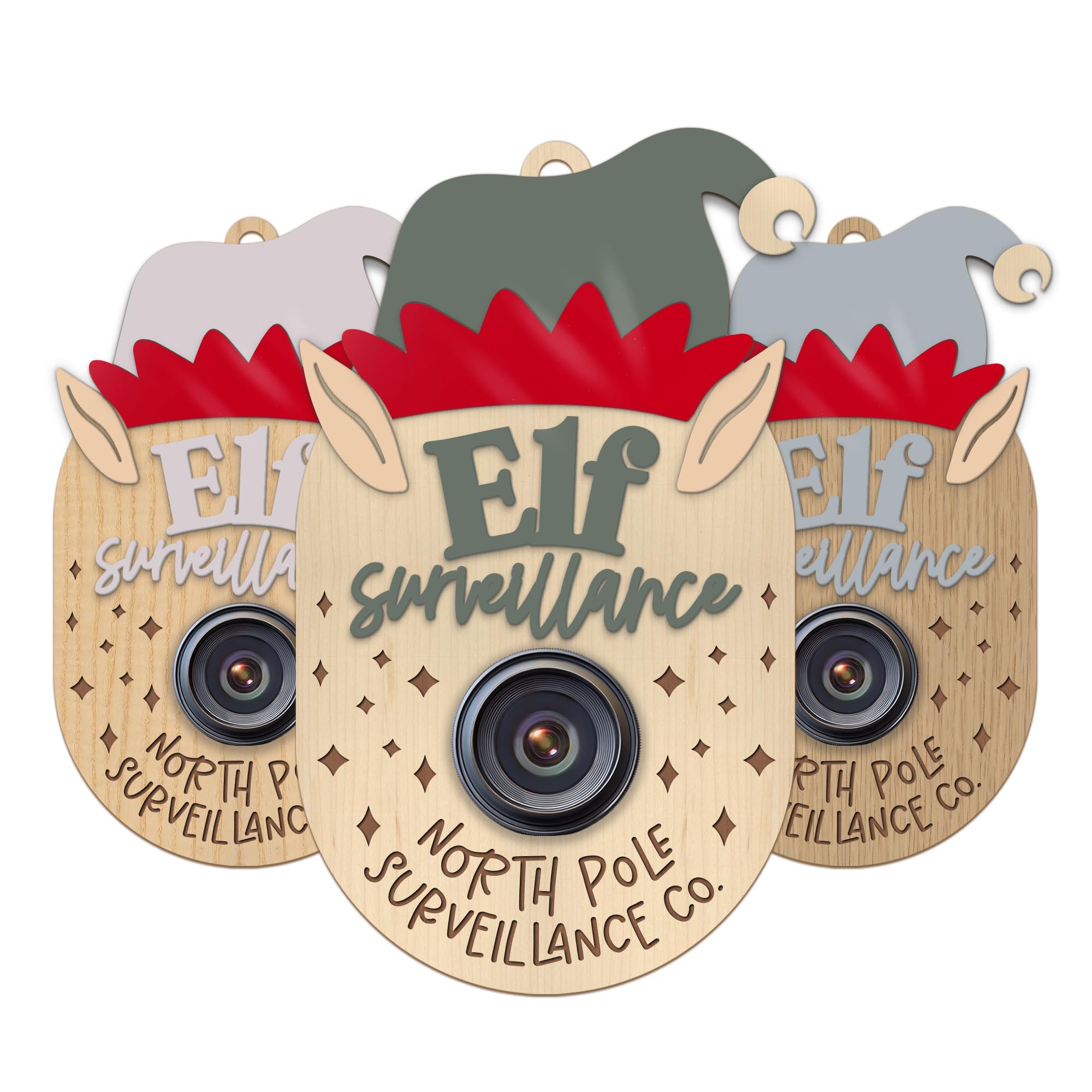 Print Maniacs Personalised Santa Cam | Elf Surveillance | Christmas Ornament | Santa Camera | Christmas | Wood | Acrylic | Elf Camera | Xmas Decoration