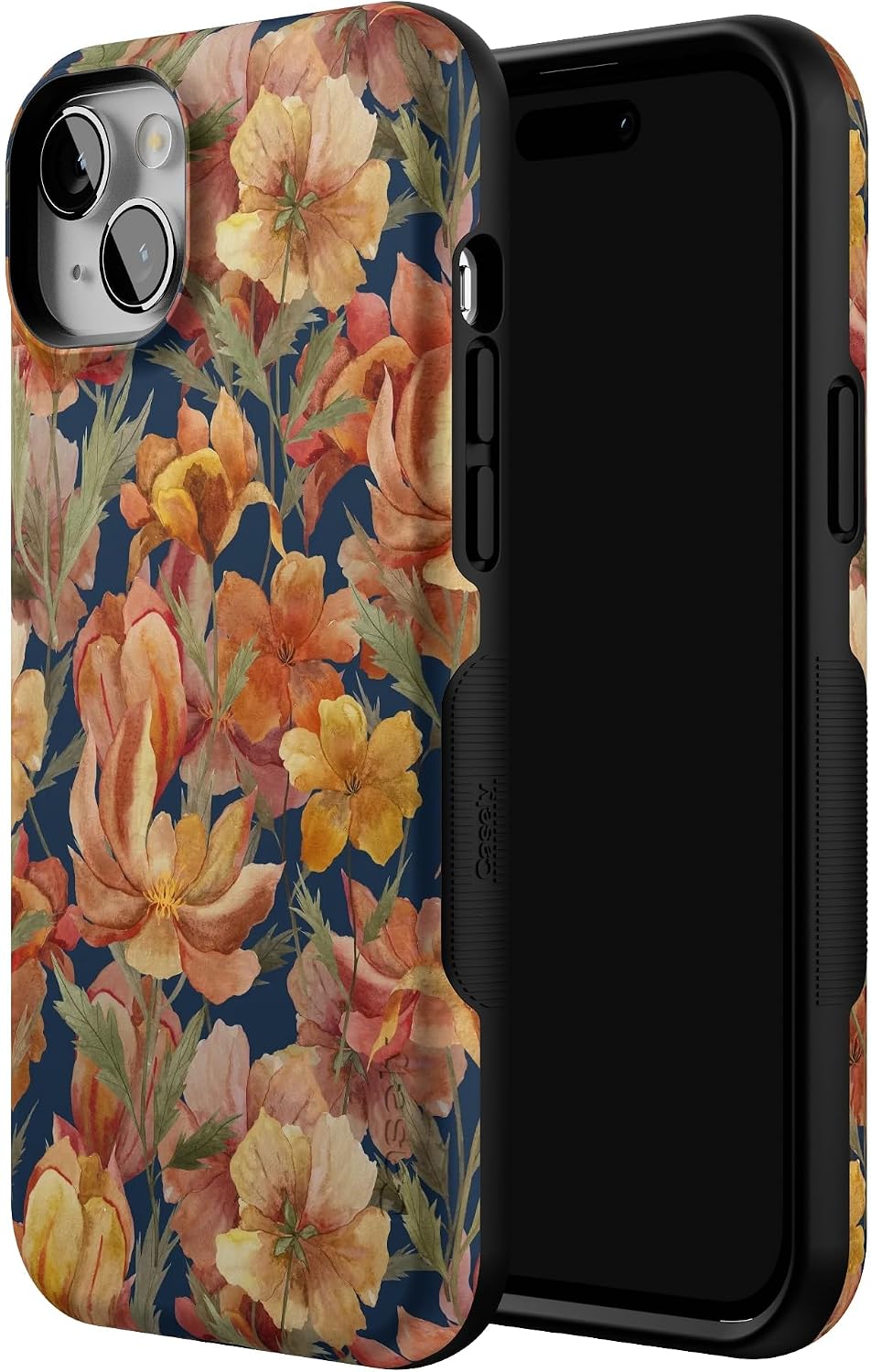 Casely iPhone 13 Mini Case | Fallen Gold | Antique Floral | Bold Protective Design | Compatible with MagSafe