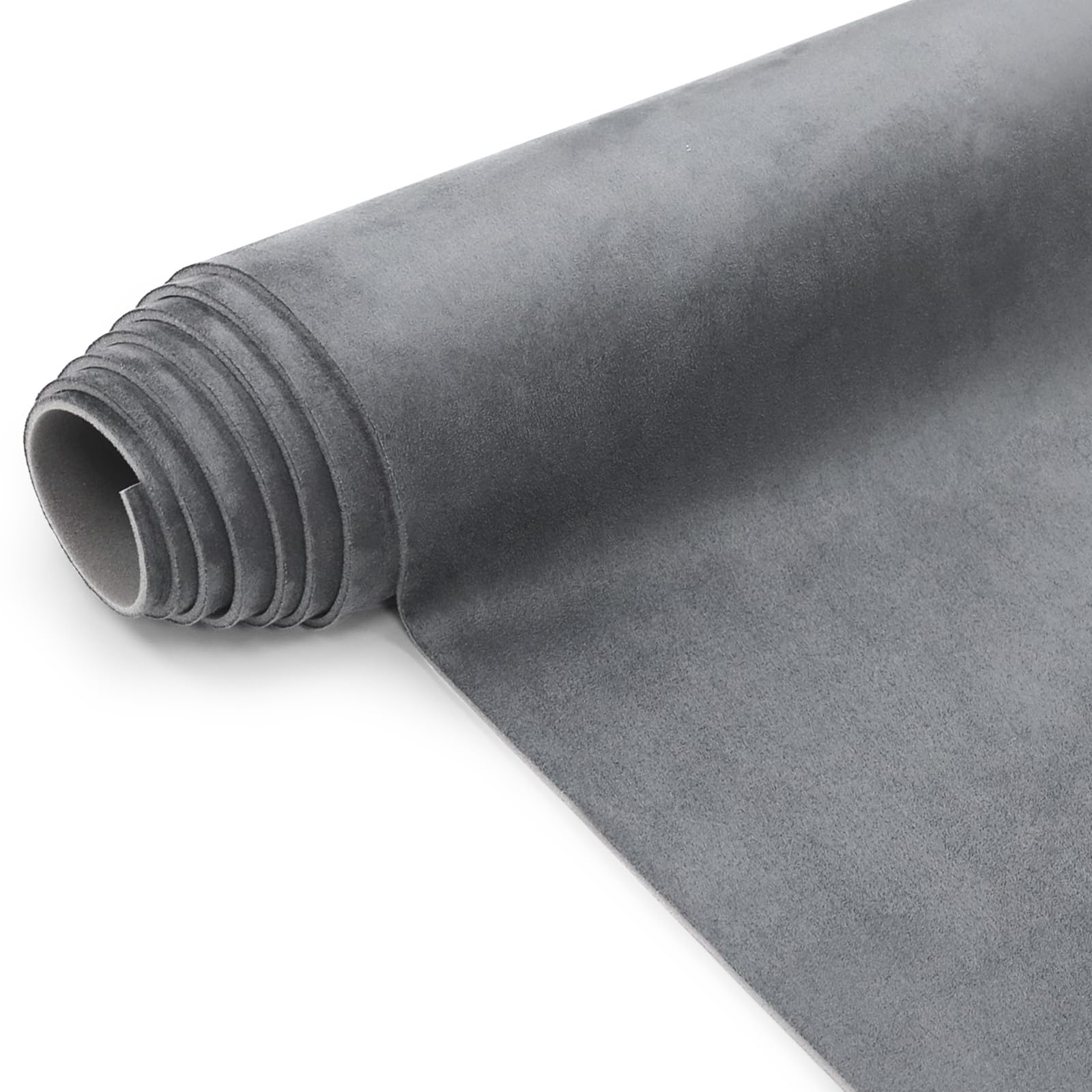Wilaly Suede Headliner Fabric with Foam Backing Material - Automotive/Home Micro-Suede Headliner Flame Retardant Fabric for Car Replacement/Repair/DIY (Grey 120 * 60 Inch)
