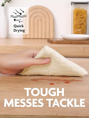 Miniatura 5 de Fantasticlean Rollo de paño de limpieza de microfibra, paquete de 50 unidades, 12 x 16 pulgadas, toallas extraíbles de 7.05 ozm, trapos
