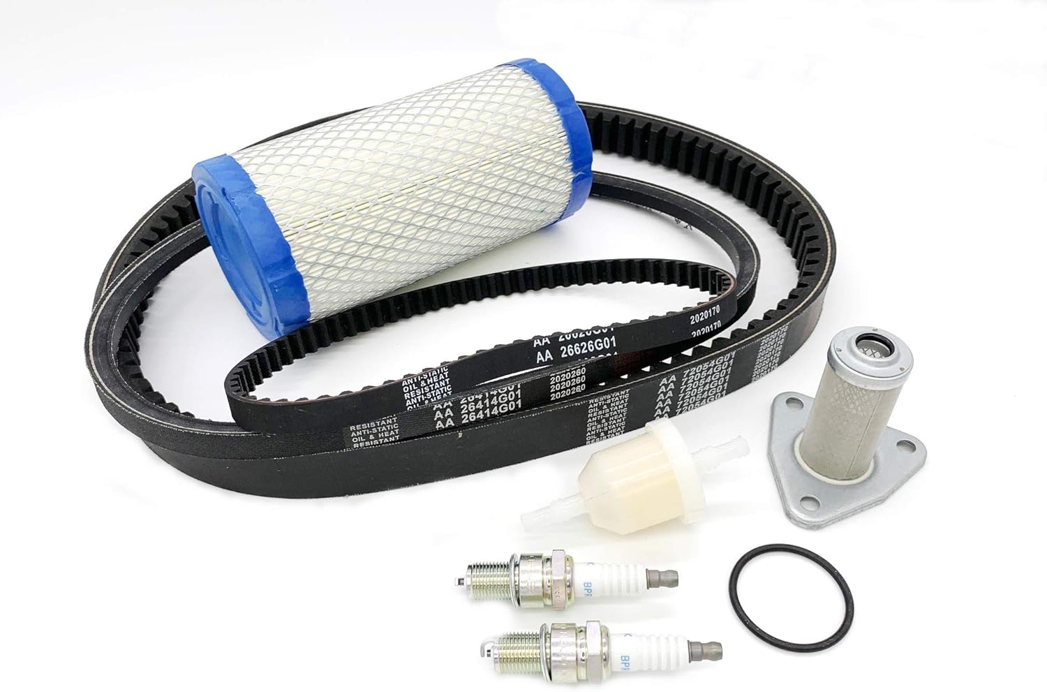 Tune Up Kit Compatible on 2006-2007 EZGO TXT 295/350cc - Drive Belt, Starter Belt, Timing Belt, Air Filters, Oil Filter, Fuel Filter, Spark Plugs