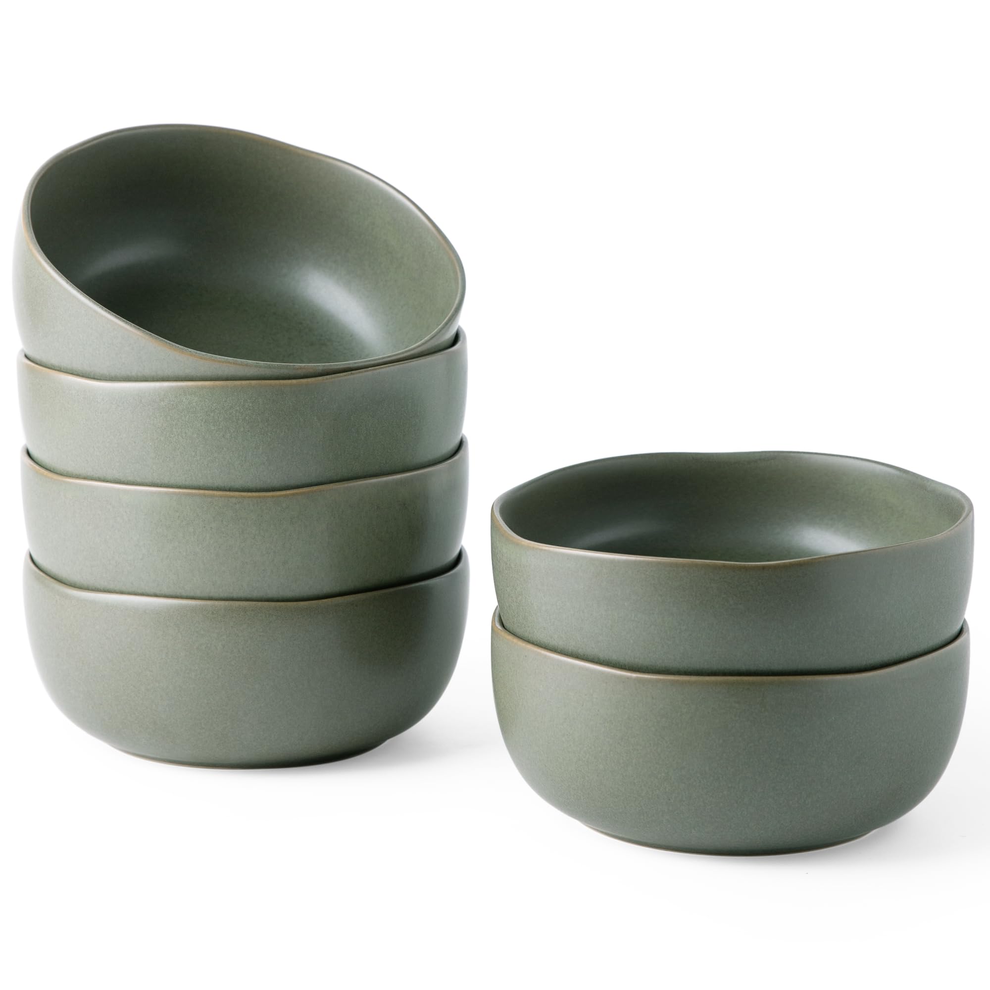 AmorArc Stoneware Cereal Bowls 28-oz Set of 6
