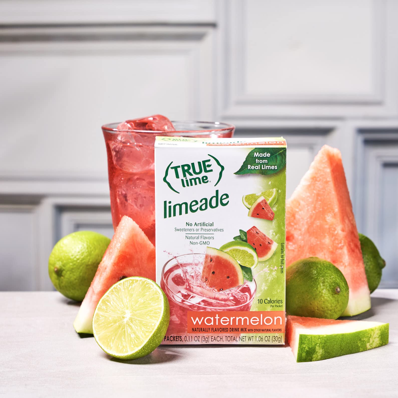 True Citrus True Lime Watermelon Aqua Fresca, 10 Count (Pack of 12)
