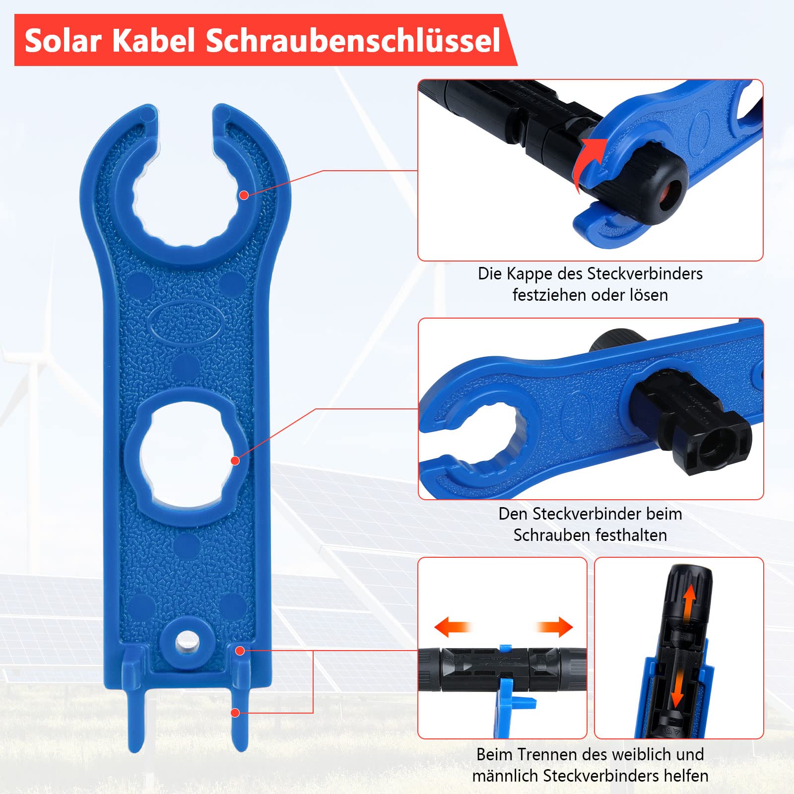 EIEVEY Alicates Engarzadores Solares Kit para Cables PV 2.5/4/6mm²