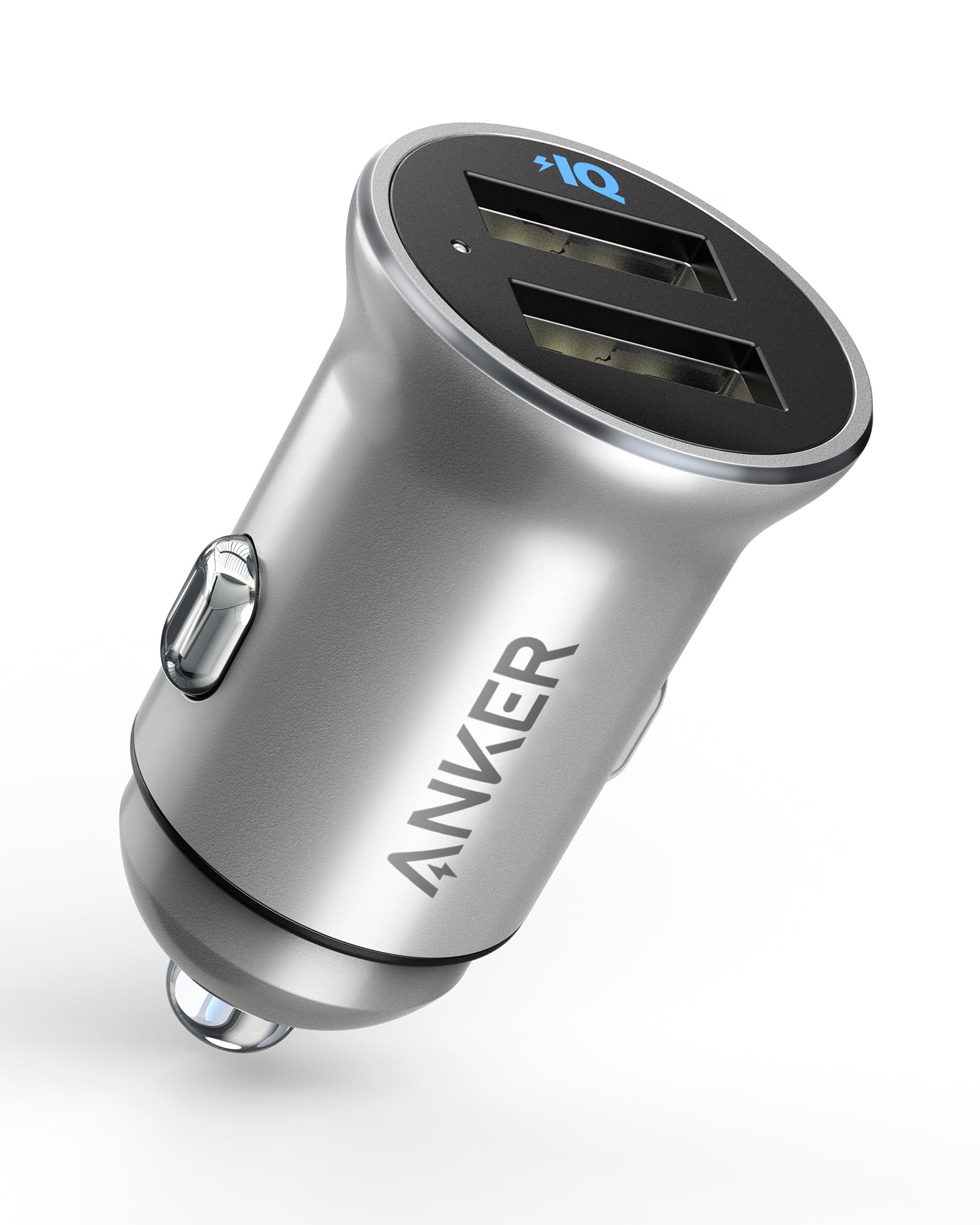 Anker 24W Car Charger Ladegerät, Mini Autoladegerät, 4.8A Duales USB Mit Blauem LED-Licht, Kompatibel Mit iPhone15/14/13, iPad Pro/Air 2/Mini, Galaxy und Mehr
