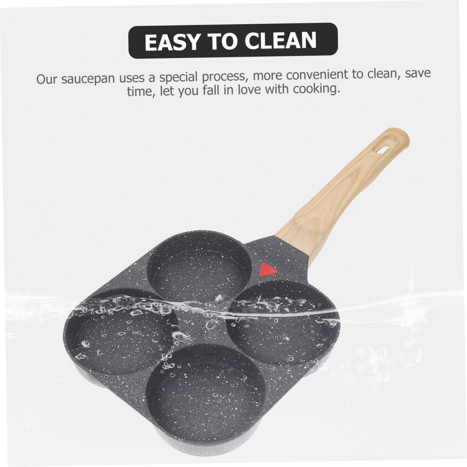 TOPBATHY Mini Sartén Antiadherente De 4 Agujeros Con Mango De Madera Para El Hogar Y El Restaurante