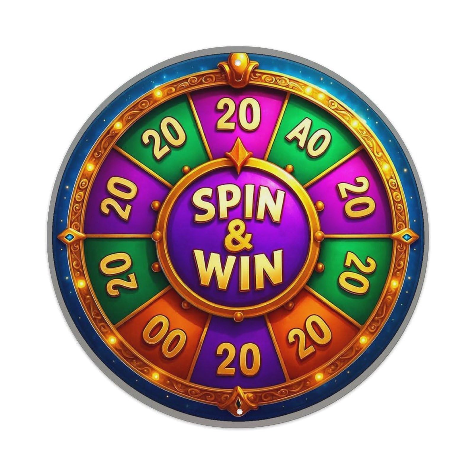 Jdyansheng Vintage Spin And Win Wheel Pattern Tin Sign Metal Poster Metal Signs For Home Man Cave Bar Cafe Kitchen Laundry Room Wall Decorations 8X8 Inches