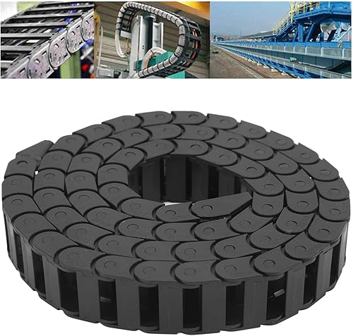 Miniatura 8 de Cadena de arrastre portador Cable de alambre de cadena de plástico para CNC con conector final Tipo puente 3.3 ft largo negro