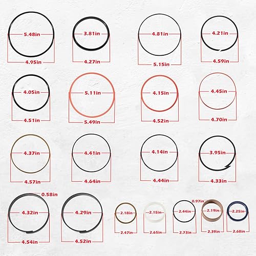 Miniatura 7 de Kit de sello hidráulico apto para cilindro de pluma de retroexcavadora John Deere 310D 315D 410D (rodo 2.205 in BORE 4.528 in)