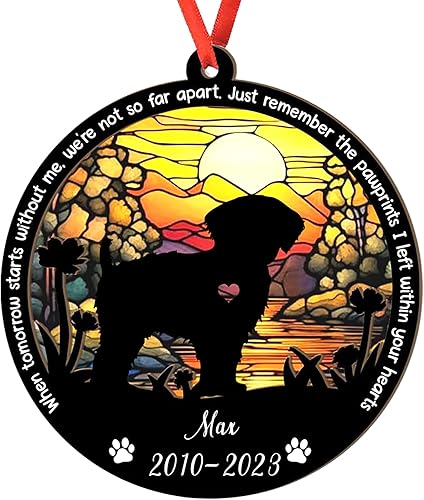 Miniatura 12 de Adorno personalizado para atrapasoles Bichon Frise, Bichon Frise Sun Catcher Adorno de Navidad – Regalo para perro amante, Bichon Frise 3D 2 capas