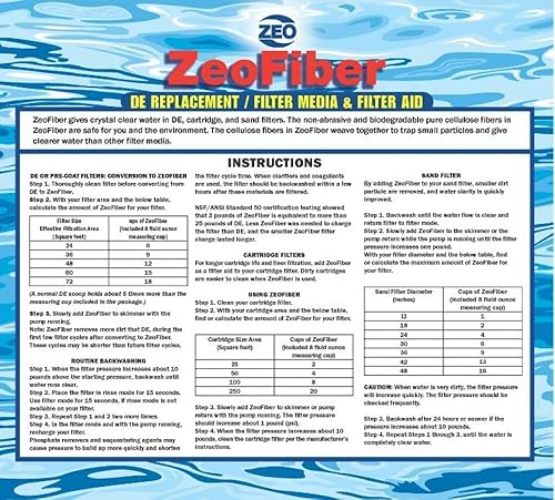Miniatura 3 de Zeo Fibra de reemplazo de filtro DE de 24 libras  Medios de filtración verdes para piscinas  Ayuda de filtro de arenacartucho  Alternativa de tierra