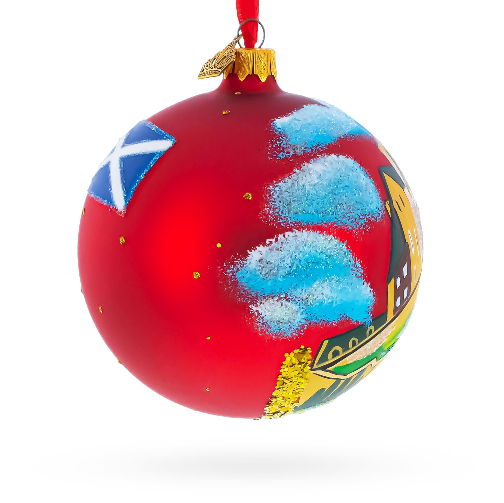Bola de Navidad de Vidrio de Castillo de Edimburgo, Escocia 4 Pulgadas