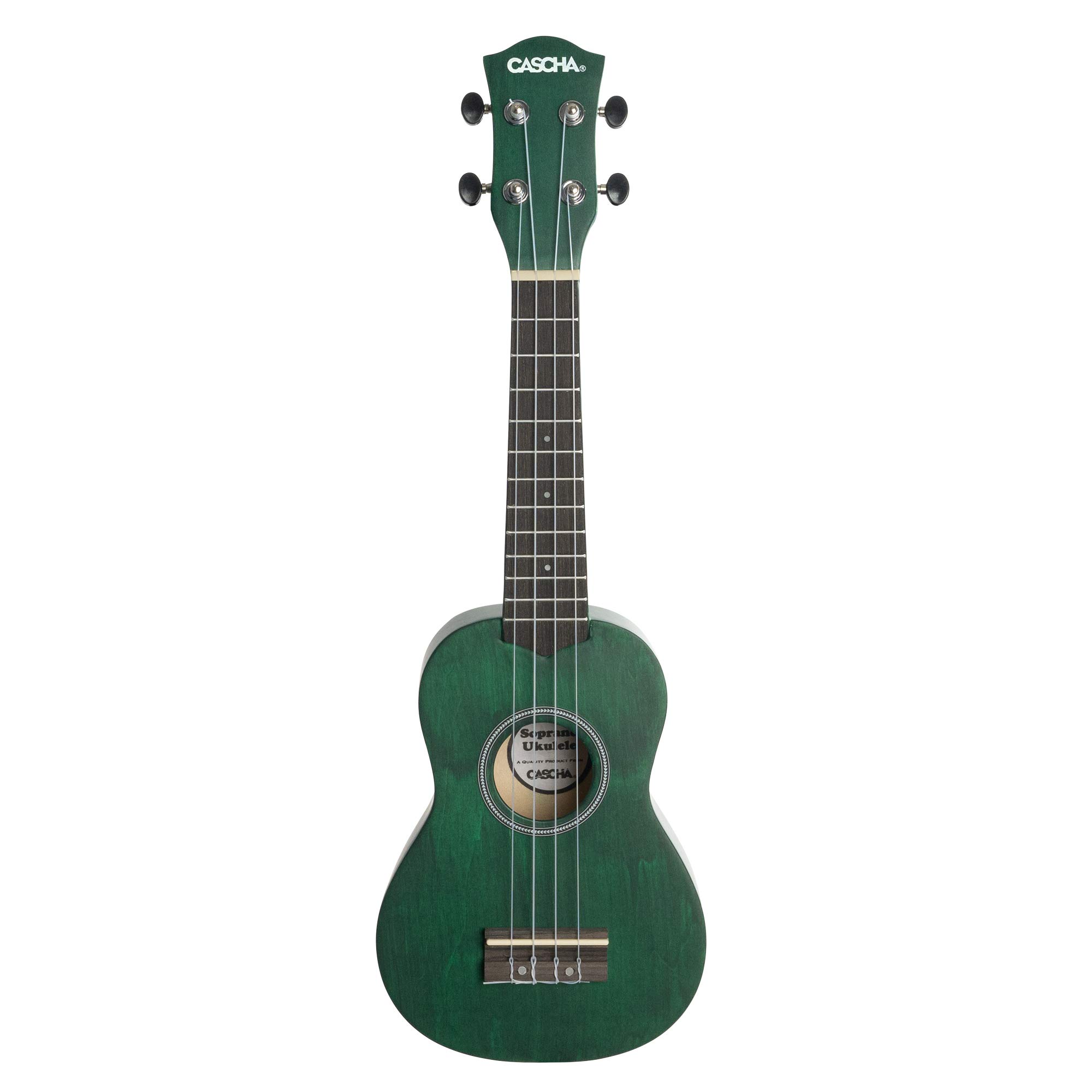 CASCHA Set de ukelele soprano holandés – para niños y adultos I Kit de iniciación con 3 púas de funda holandesa y afinador DVD I cuerdas Aquila Nylon I Guitarra Hawaii pequeña verde