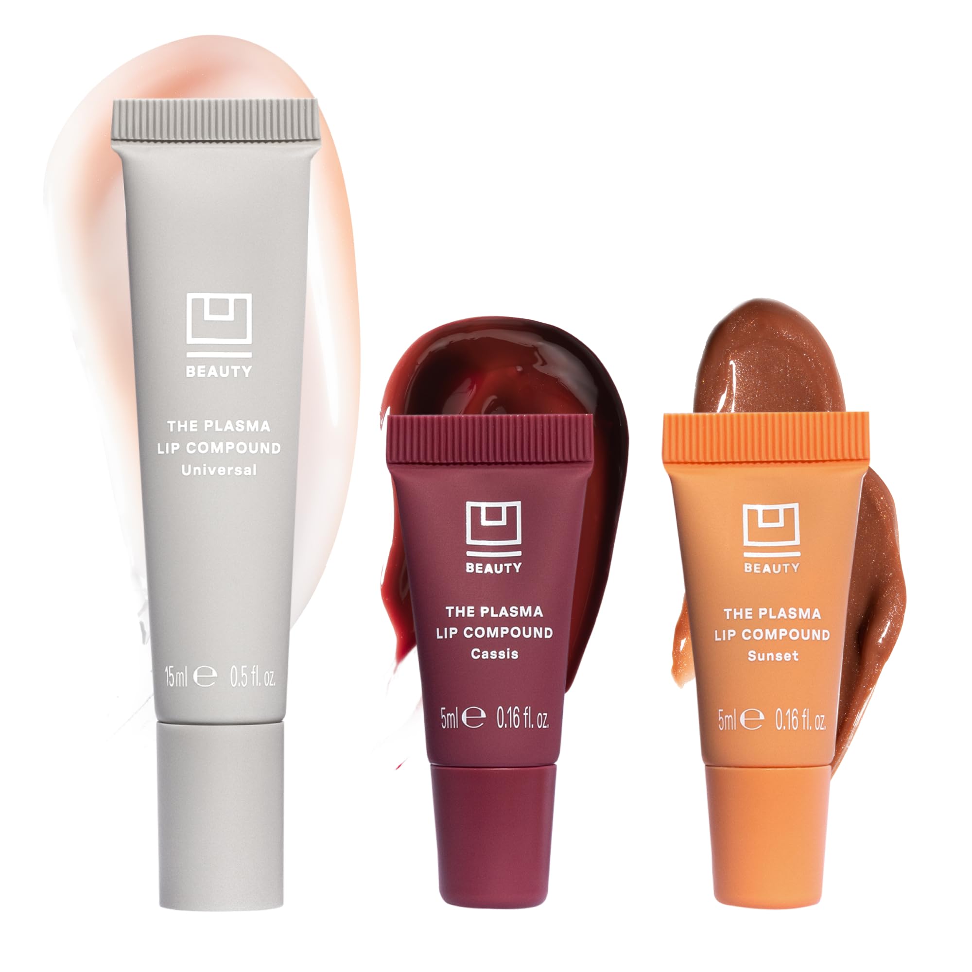 U Beauty The PLASMA - Rossetto colorato per labbra, anti-invecchiamento e antirughe, acido ialuronico, burro di karitè e peptidi per idratazione e rimpolpamento, 3 tonalità, 15 ml