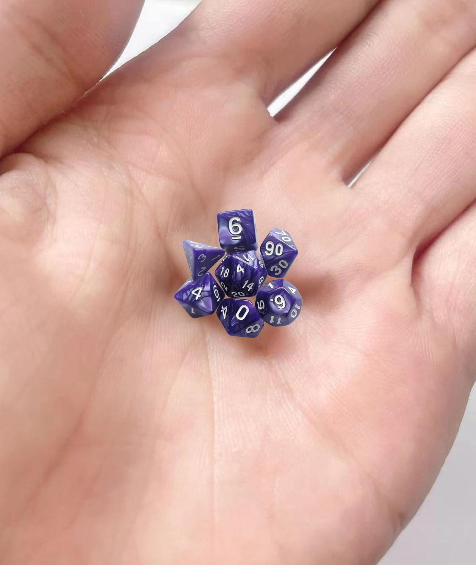 2 Set Game Polyhedral Dice, Dice Set for Games, Dice Games, 14 Pieces with Two Colors, Purple and Yellow, Tabletop Accessories 4