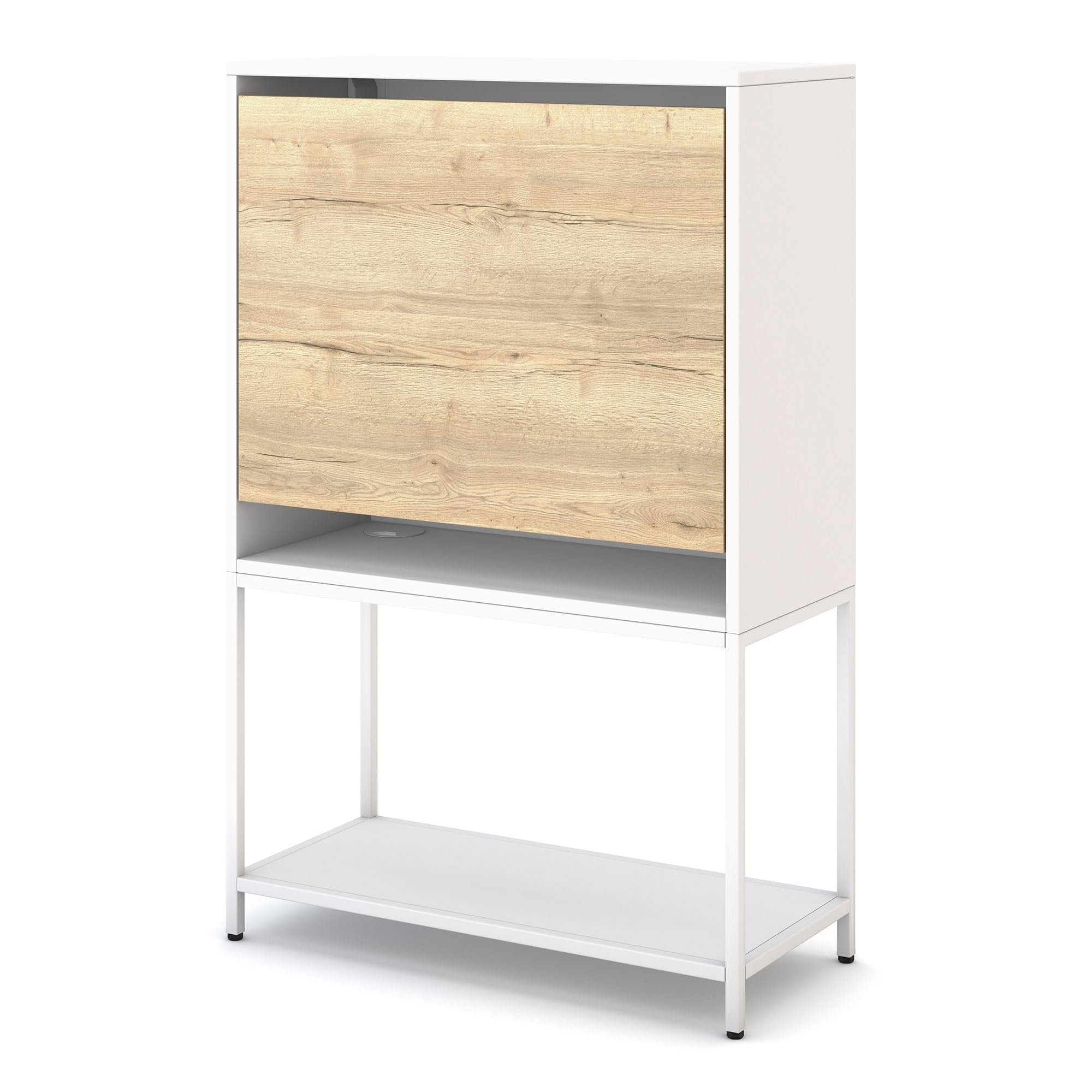ASSMANN Sekretär Cubas Premium 74x80cm 123x80x36cm Weiß, TÜV-Zertifiziert, einfache Montage für Homeoffice