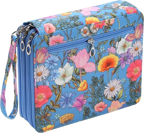 YZK Estuche para lápices de colores con 124 ranuras, de sarga Oxford, con cierre de cremallera, organizador de lápices de colores para bolígrafos de