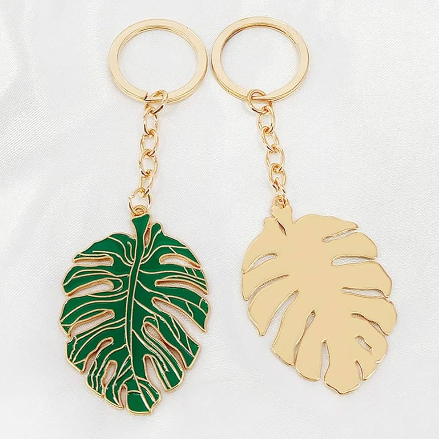 Amazon.co.jp: Lurrose 4個 キーホルダー モンステラ 植物