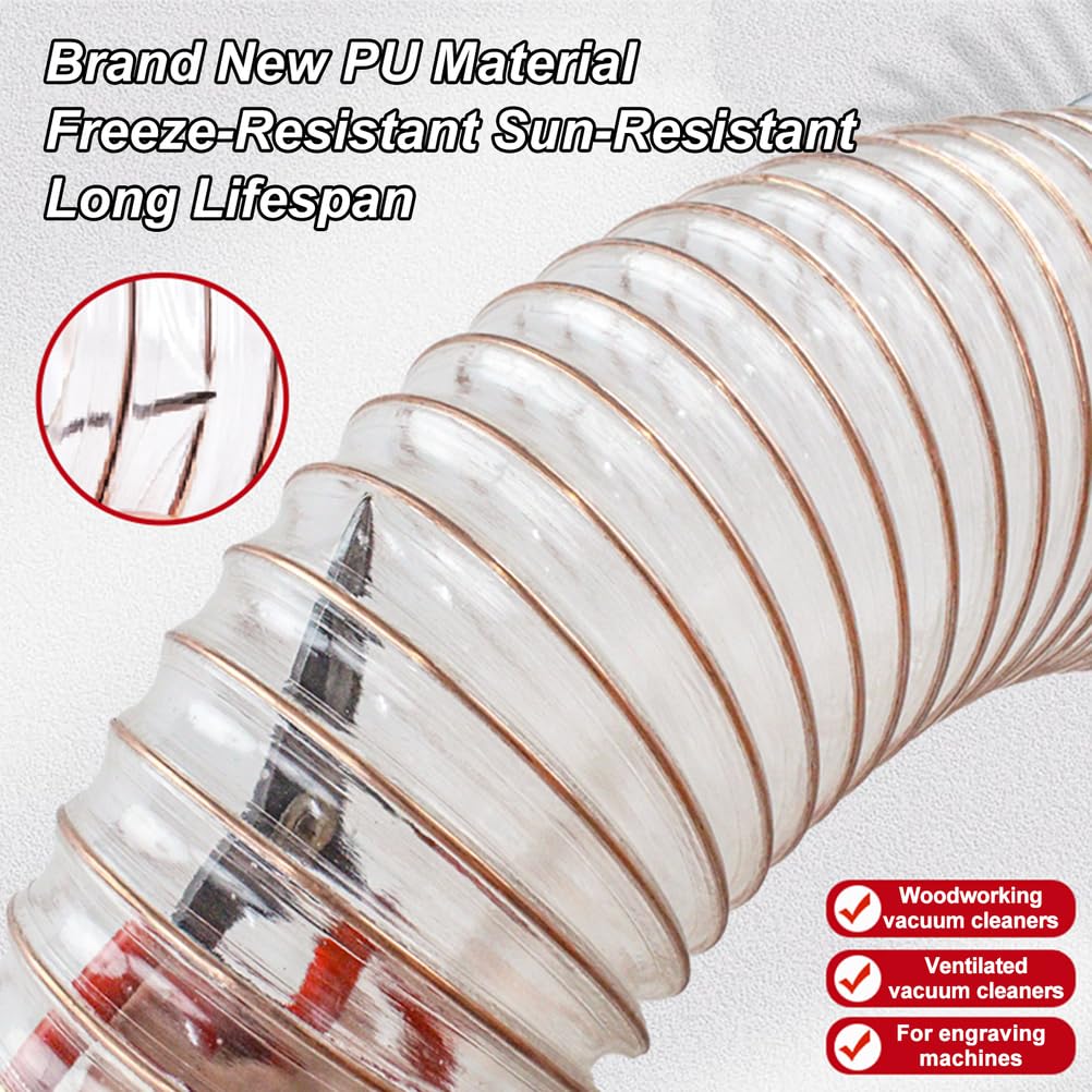 Conducto De Aire Industrial, Tubo De Poliuretano Transparente, Manguera Flexible De 1 M, Resistencia Excepcional, Diámetro Interior De 200 MM, Tubo Telescópico,Wall Thickness 2mm