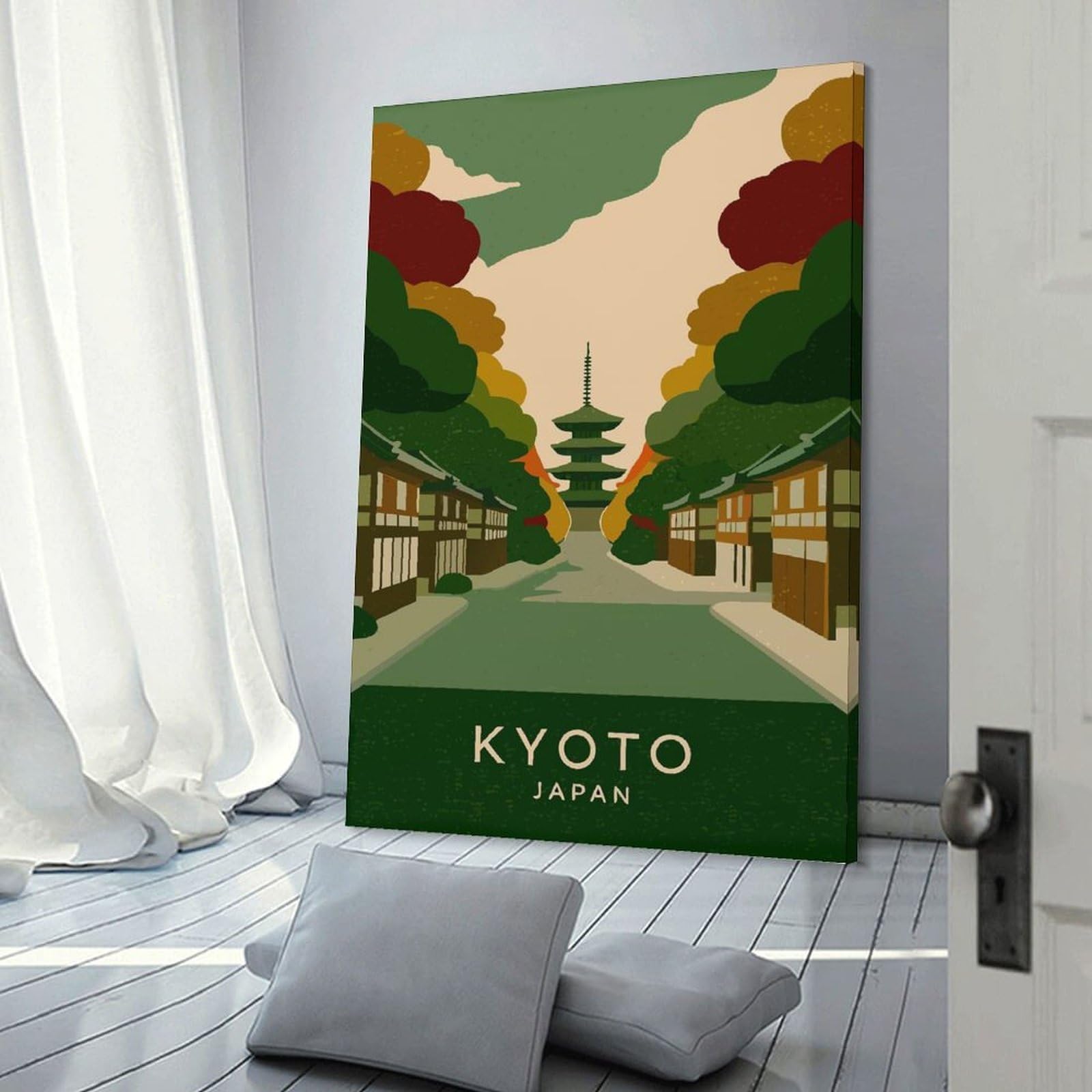 Junmoney Kyoto Japan Travel (4) Canvas Wall Art, 08x12inch(20x30cm), for Entrance Walls, Hall Decor Or Foyers, Wall Decor to Refresh Empty Corners