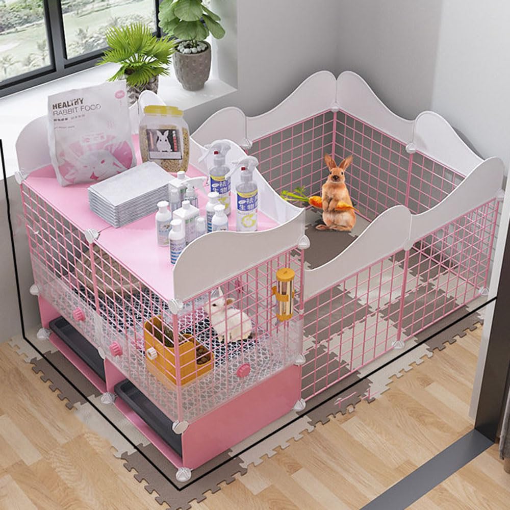 うさぎケージ　ウサギケージ　小動物　ペット用品　ピンク Amazon.co.jp: FawZia ウサギ ケージ 鉄製 ピンク、白 家の形を