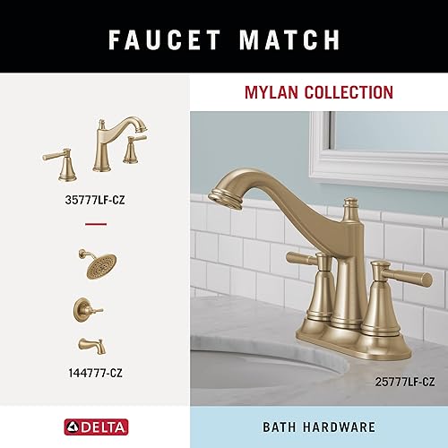 Miniatura 4 de Delta Mylan MYN64-CZ - Juego de 4 toallas de baño de bronce champán de 18 pulgadas, soporte para papel higiénico, soporte para toallas de mano,